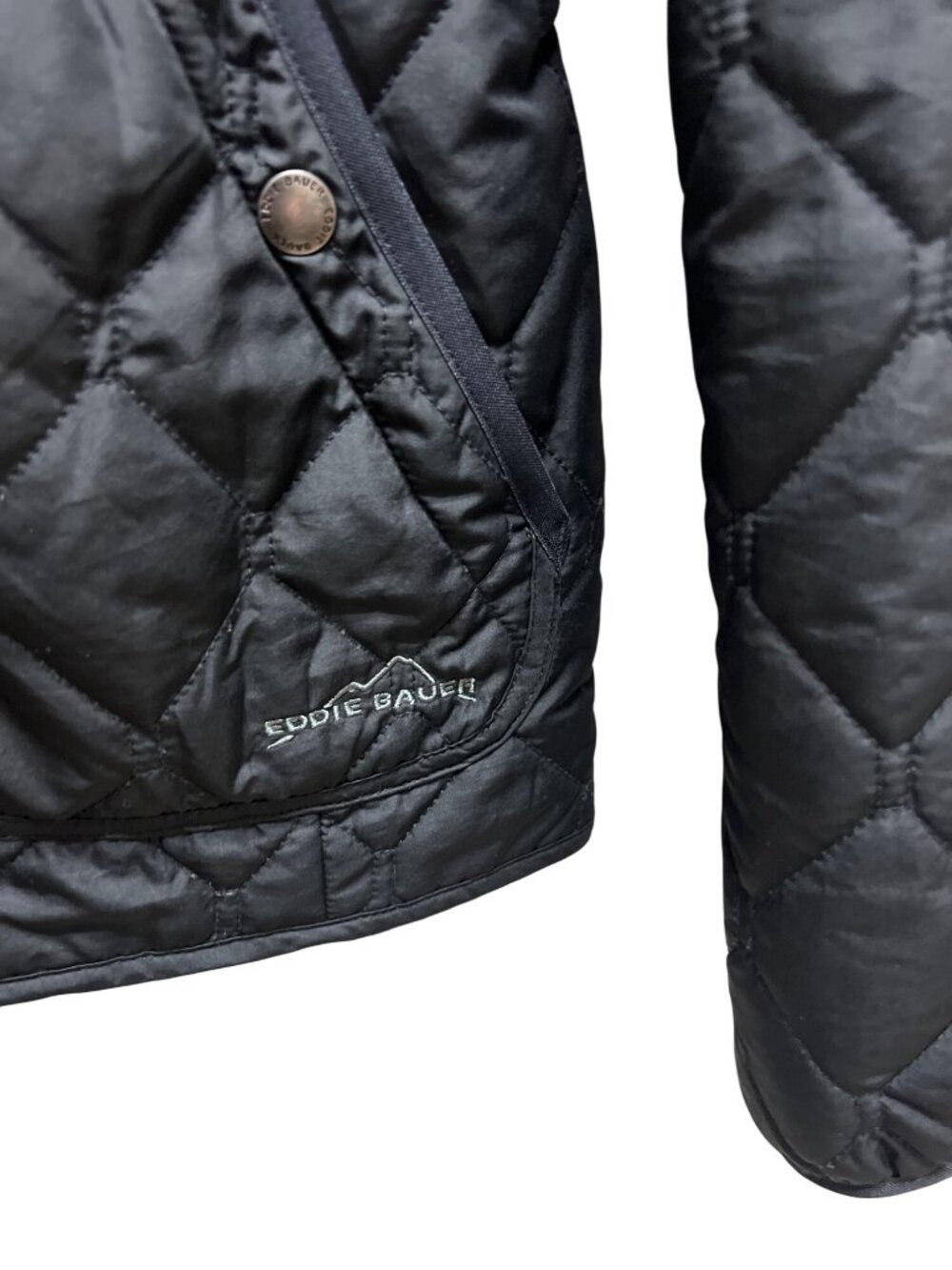 Eddie Bauer Black Quilted Insulated Chore Coat - Picture 4 of 9